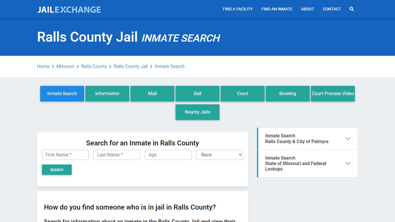 Ralls County Jail, MO Inmate Search: Roster & Mugshots