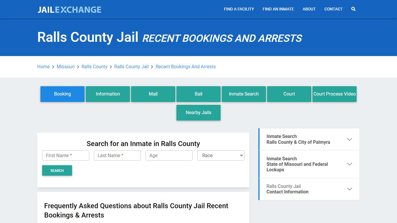 Ralls County Jail Recent Bookings And Arrests - Jail Exchange