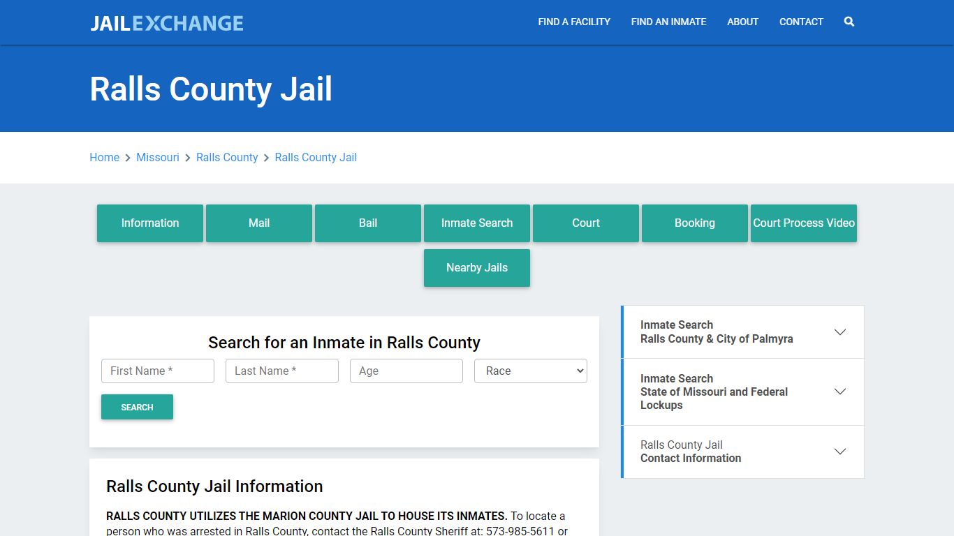 Ralls County Jail Roster Lookup, MO, Inmate Search